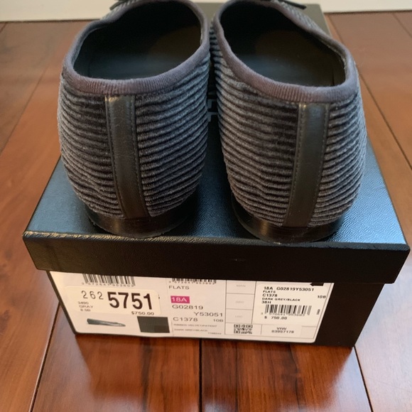 Chanel black/grey ballet flats 38.5 w/box from BG - Picture 4 of 6